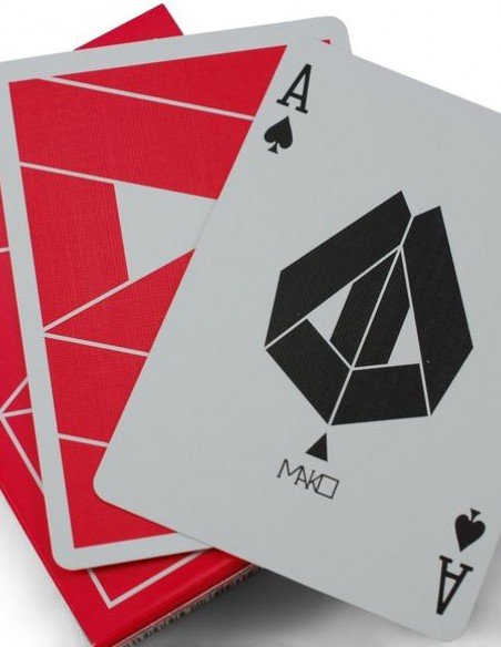 Limited Edition Mako Red Playing Cards Poker Spielkarten 